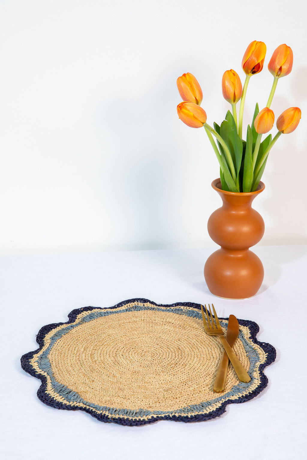 Garden Party Pinwheel Raffia Placemat, Set of 2, 4 and 6