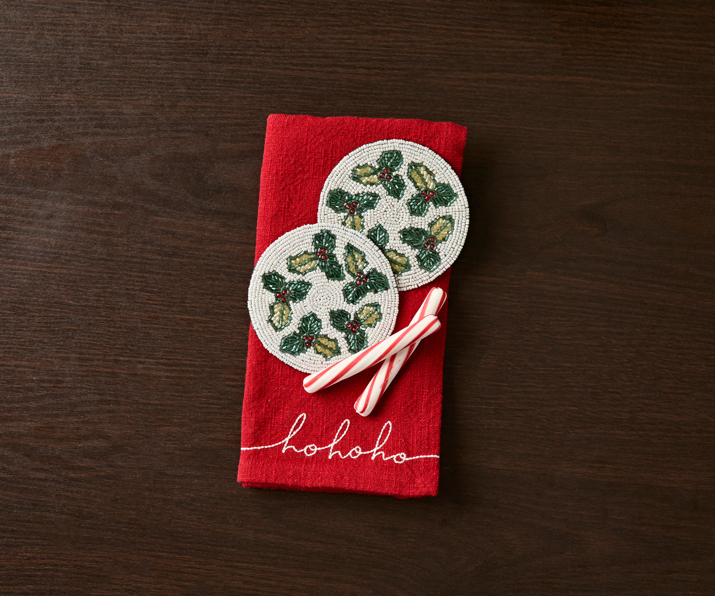 Handmade Beaded Holiday Coaster – Christmas Table Decor by Payton James