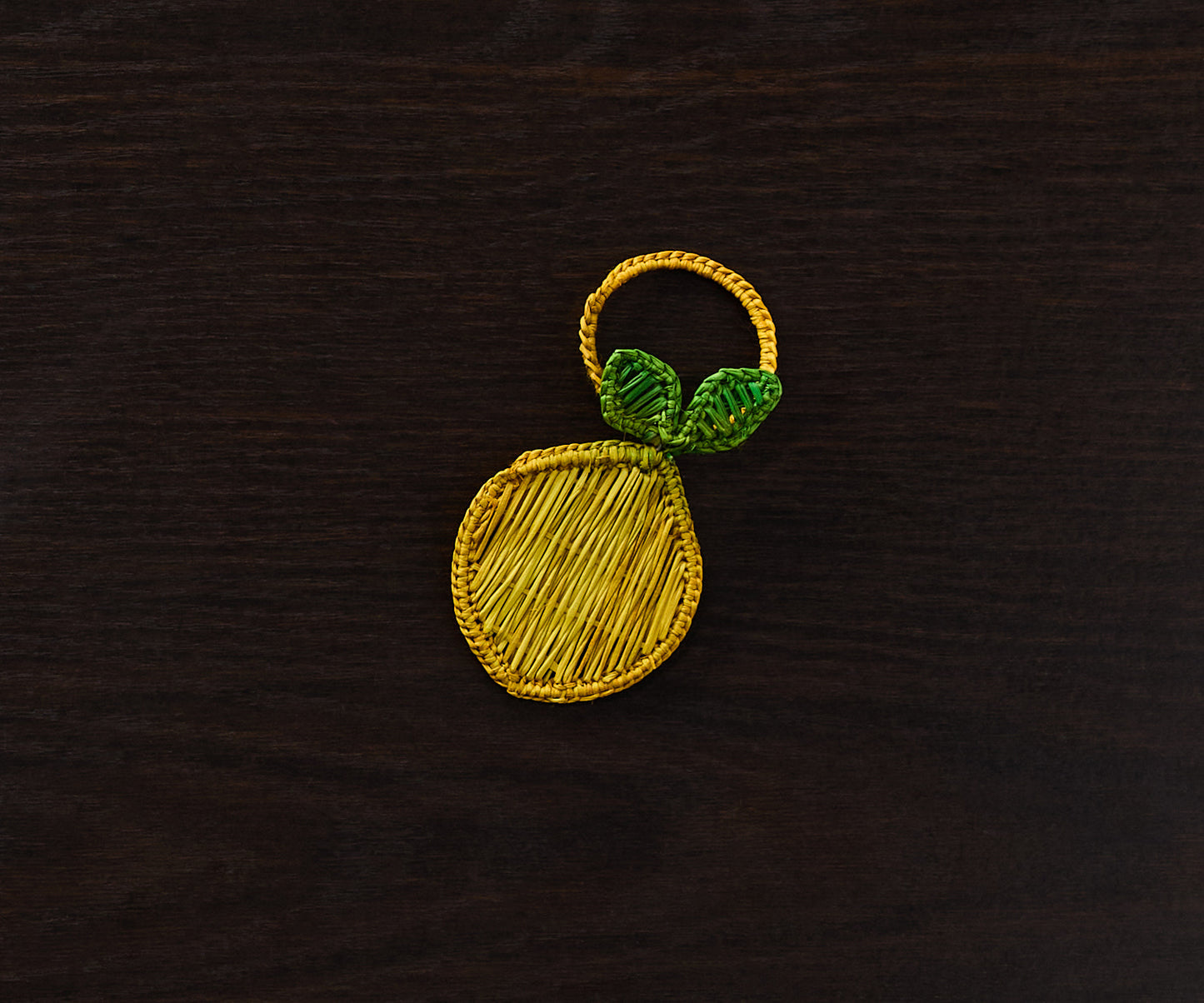 Lemon Napkin Ring β 3.5β Handwoven Iraca Palm β Artisan Summer Table Decor from Colombia