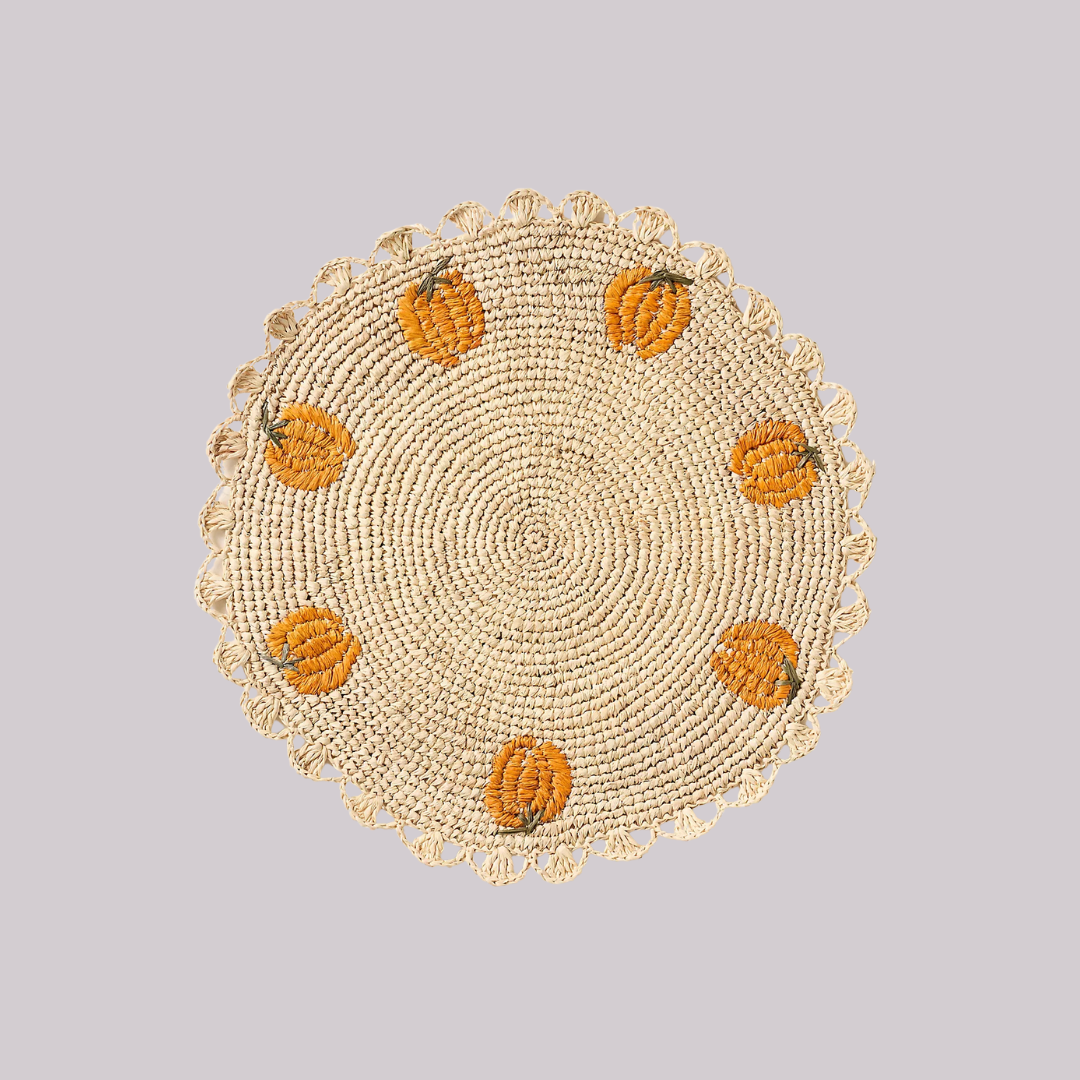 Handwoven Pumpkin Placemat