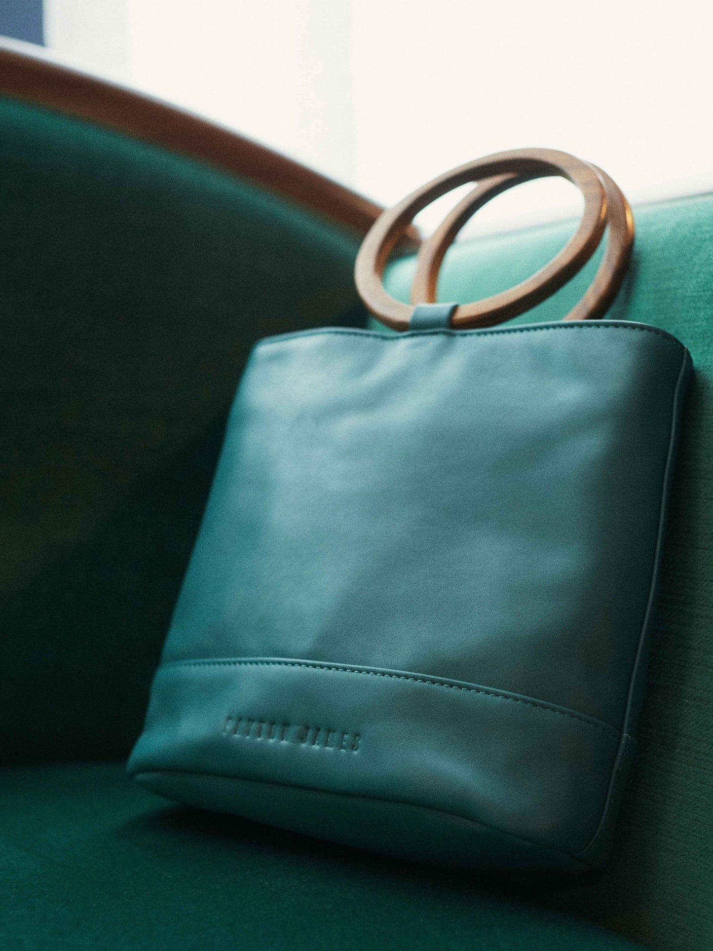 Mini Wood Bucket Tote - Emerald