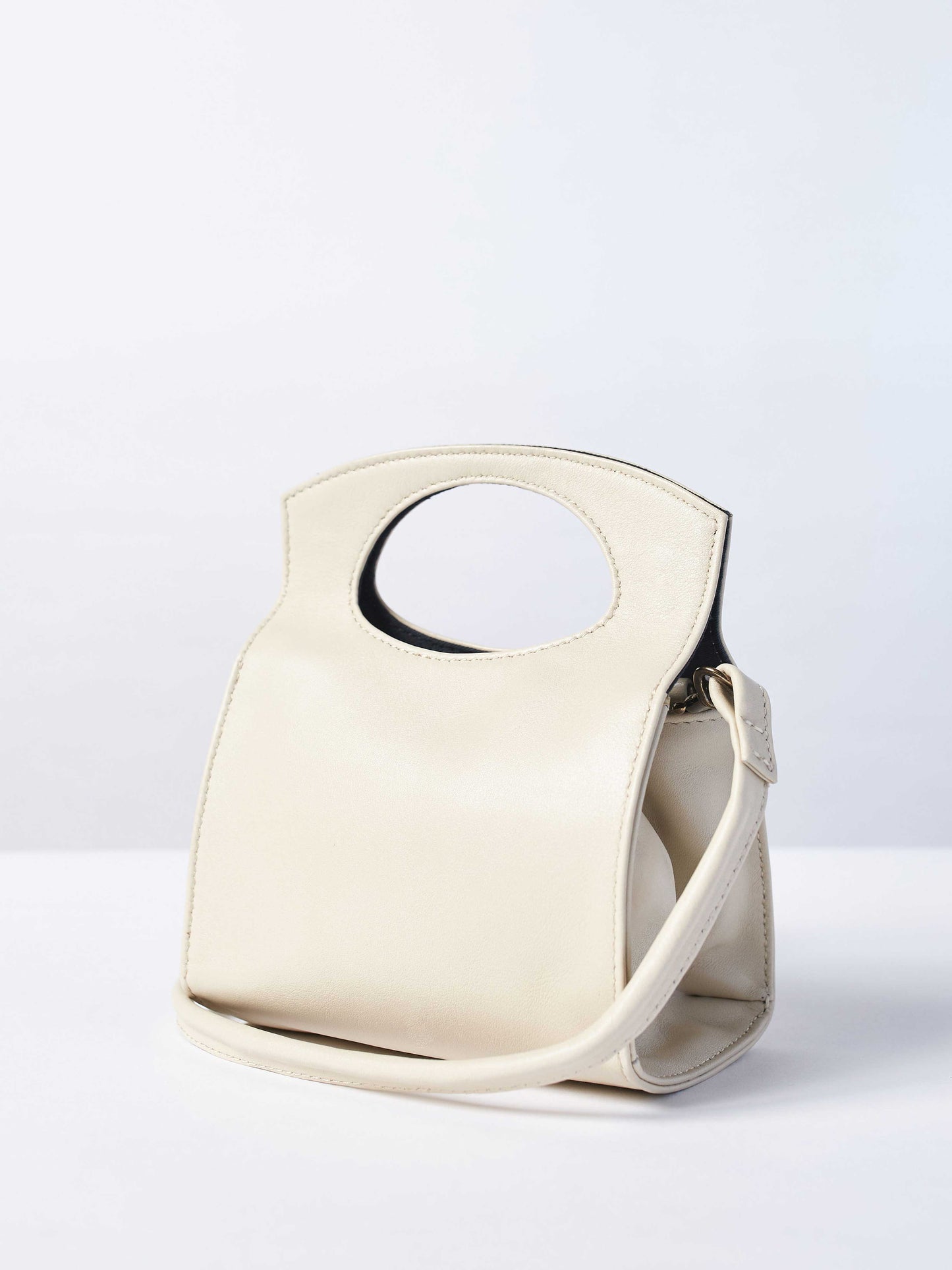 Leather- Crossbody Handbag- Pearl White Color-by-PaytonJames-Nashville-designer.