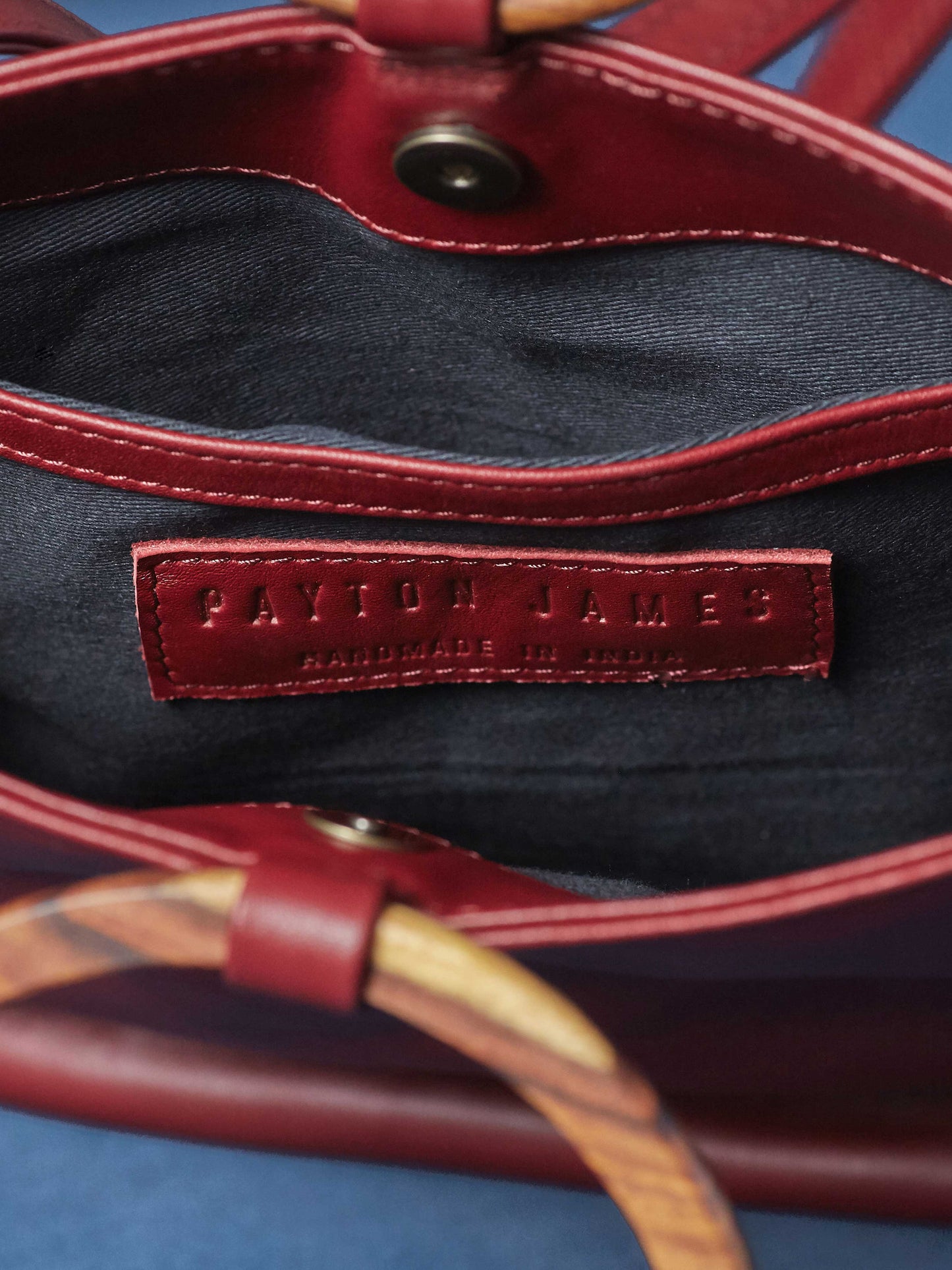 Mini Wood Bucket Tote - Cabernet