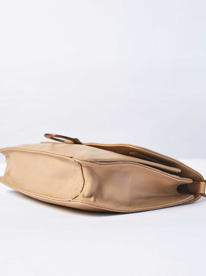 Leather-wallet crossbody bag - Wood Wallet Crossbody cappuccino color handbags by payton james Nashville leather handbag designer