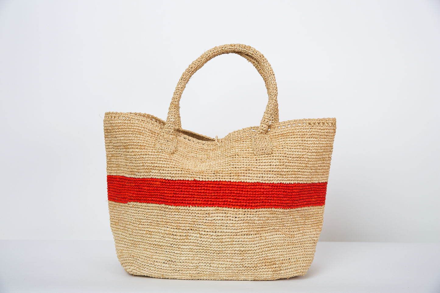 The Woven Stripe Tote in Parrot