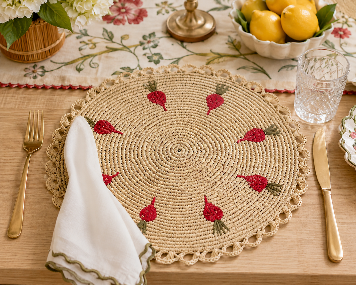 Handwoven Radish Placemat