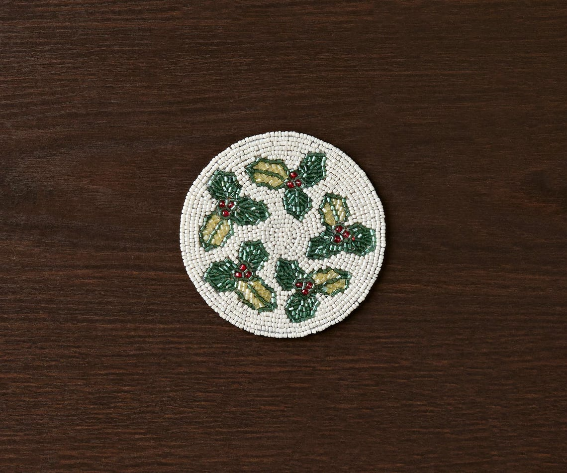 Christmas Beaded Table Coaster