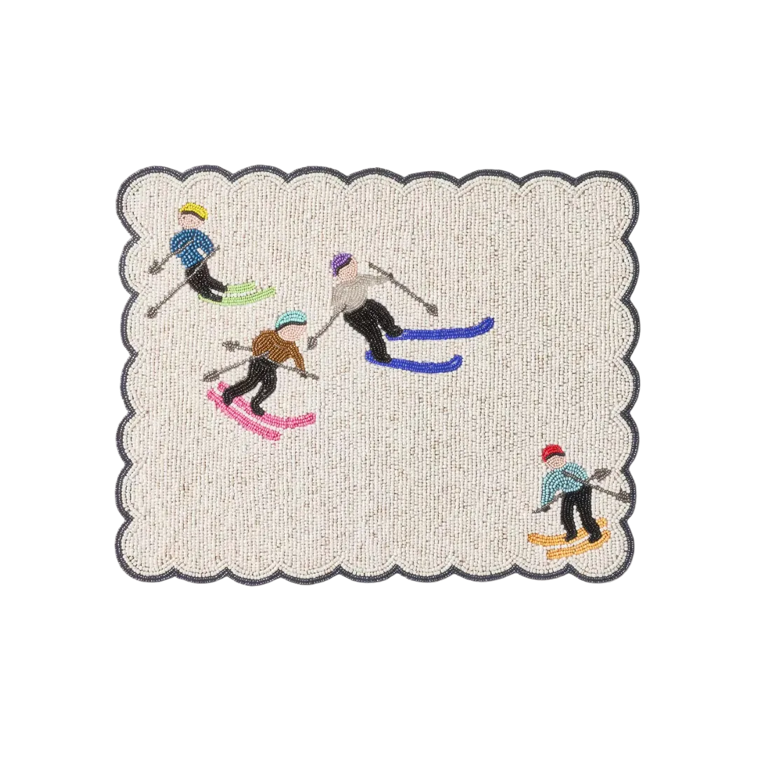 Colorful Beaded Skier Placemat