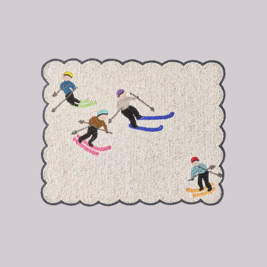 Colorful Beaded Skier Placemat