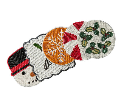 Handmade Beaded Christmas Coaster