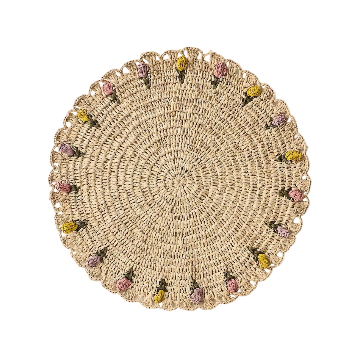 Handwoven Multicolor Tulip Placemat