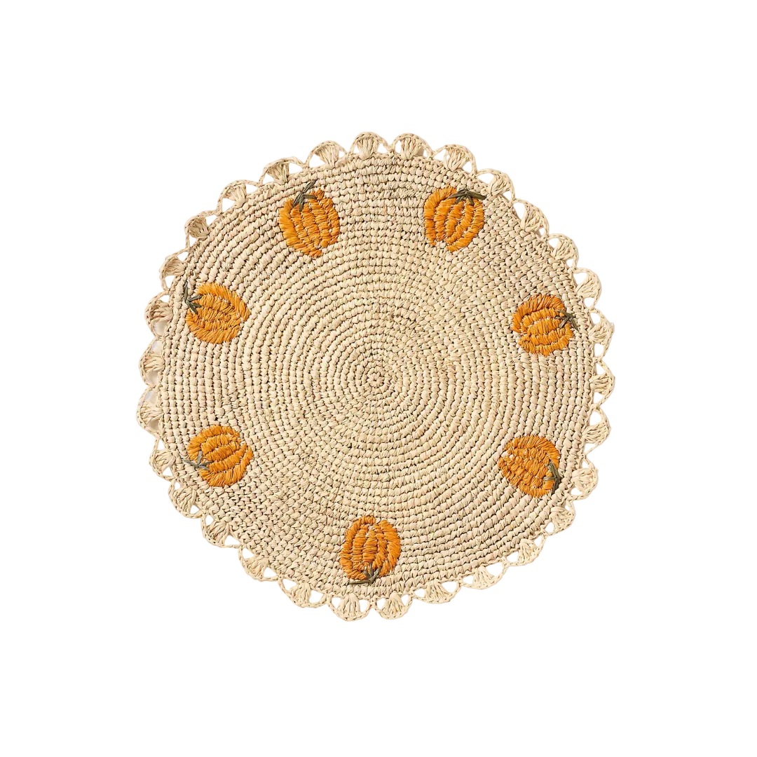 Handwoven Pumpkin Placemat