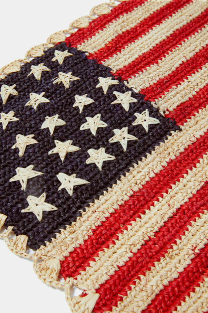 Handcrafted Scalloped Americana Placemats - Set of 4 - Elegant American Flag Design - Payton James X Tuckernuck