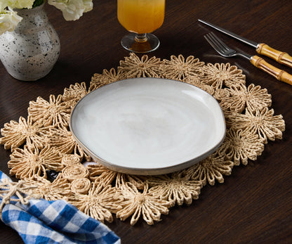 Natural Raffia Flower Placemat