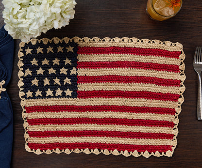 Handcrafted Scalloped Americana Placemats - Set of 4 - Elegant American Flag Design - Payton James X Tuckernuck