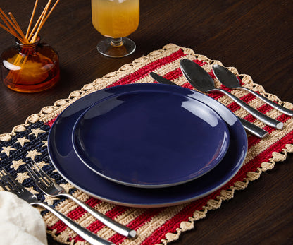 Handcrafted Scalloped Americana Placemats - Set of 4 - Elegant American Flag Design - Payton James X Tuckernuck