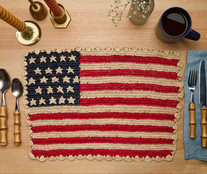 Handcrafted Scalloped Americana Placemats - Set of 4 - Elegant American Flag Design - Payton James X Tuckernuck