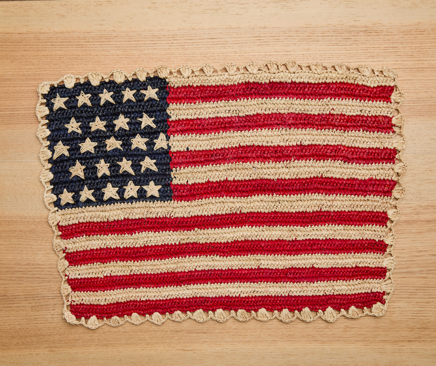 Handcrafted Scalloped Americana Placemats - Set of 4 - Elegant American Flag Design - Payton James X Tuckernuck