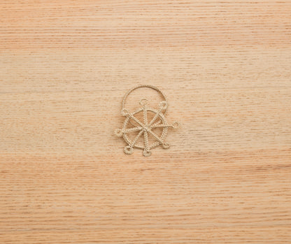 Coastal Ship Wheel Napkin Rings (Set of 4) – 2.5” Handwoven Iraca Palm, Artisan-Made Summer Table Decor