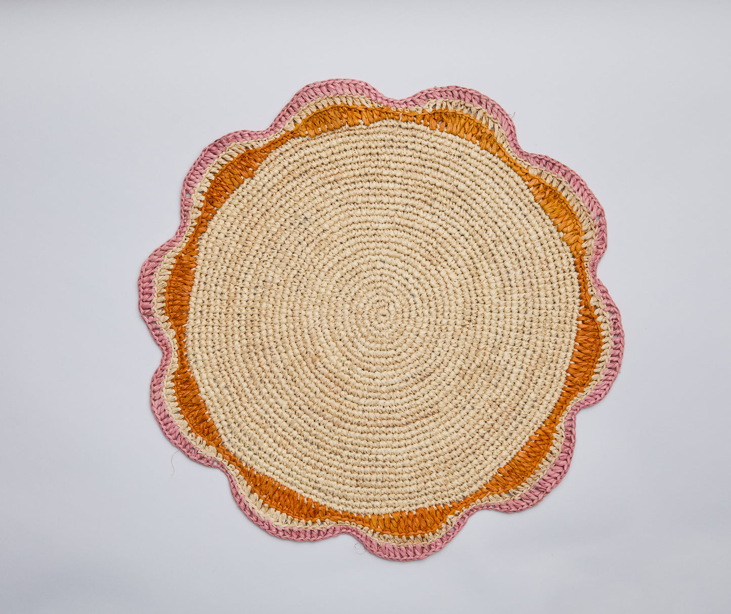 Round Pink Placemat set of 2, 4 and 6, Garden Party Decor