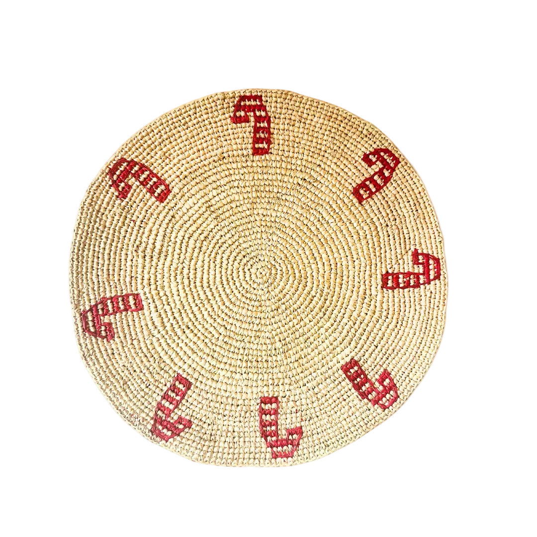 Woven Candy Cane Raffia Placemat