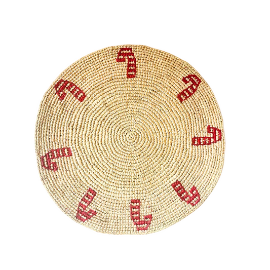 Woven Candy Cane Raffia Placemat