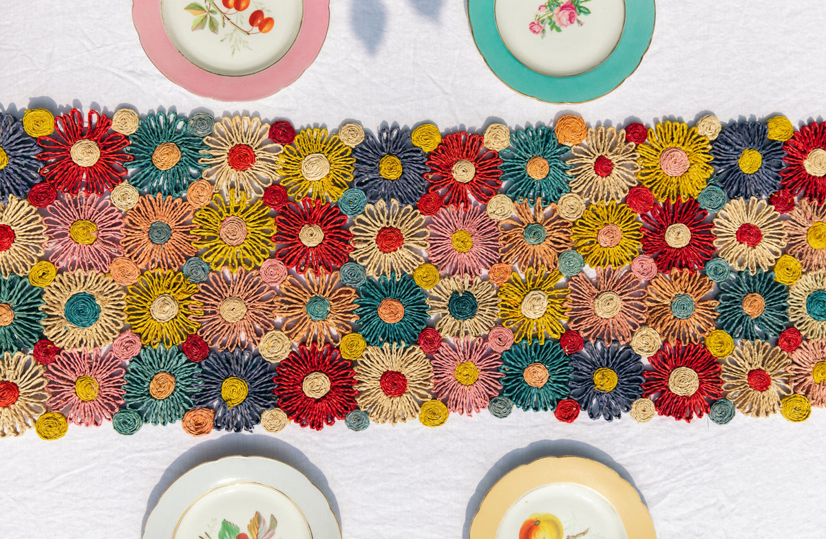 Woven Floral Table Runner
