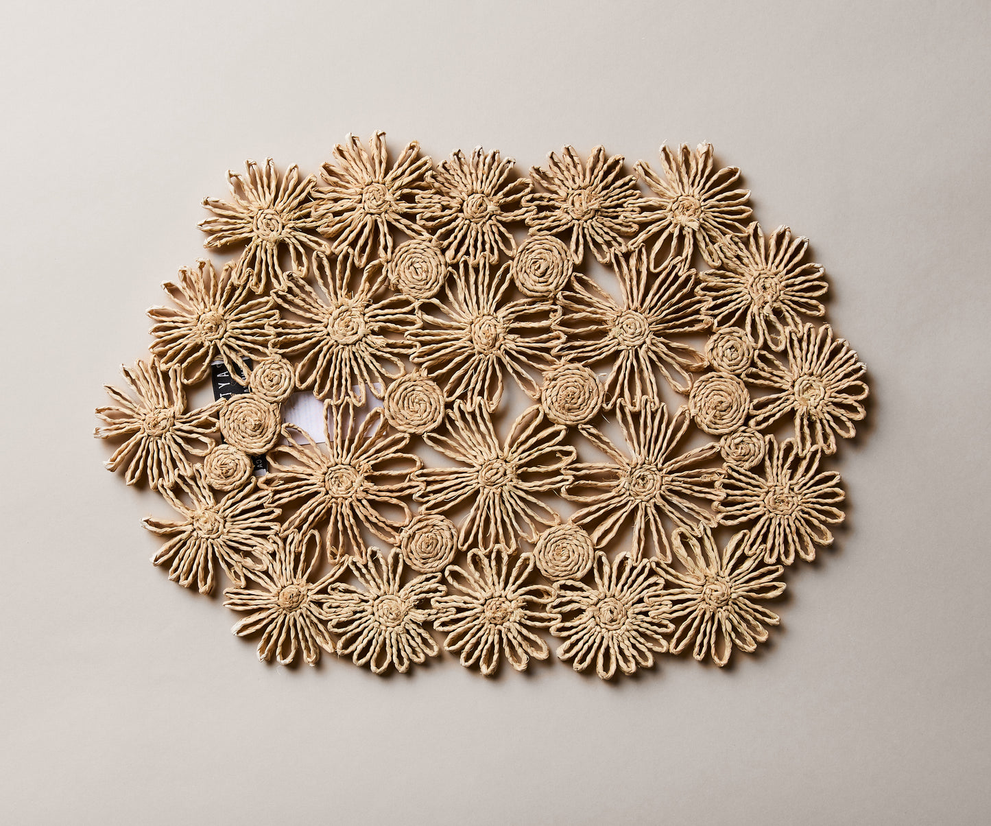 Woven Raffia Floral Placemat