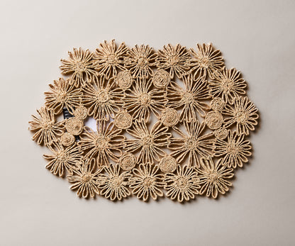 Woven Raffia Floral Placemat
