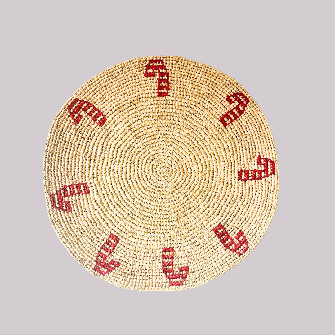 Woven Candy Cane Raffia Placemat