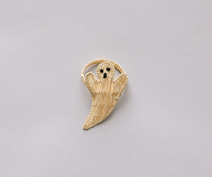 Handmade Rattan Ghost Napkin Ring for Halloween Table Setting, Rustic Fall Decor, Boho Spooky Party Napkin Holder, Natural Wicker Accent