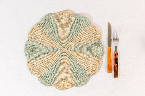 crochet raffia tabletop