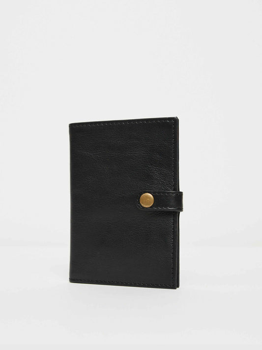 Black Leather Travel wallet -Passport wallets by payton james- leather bags nashville