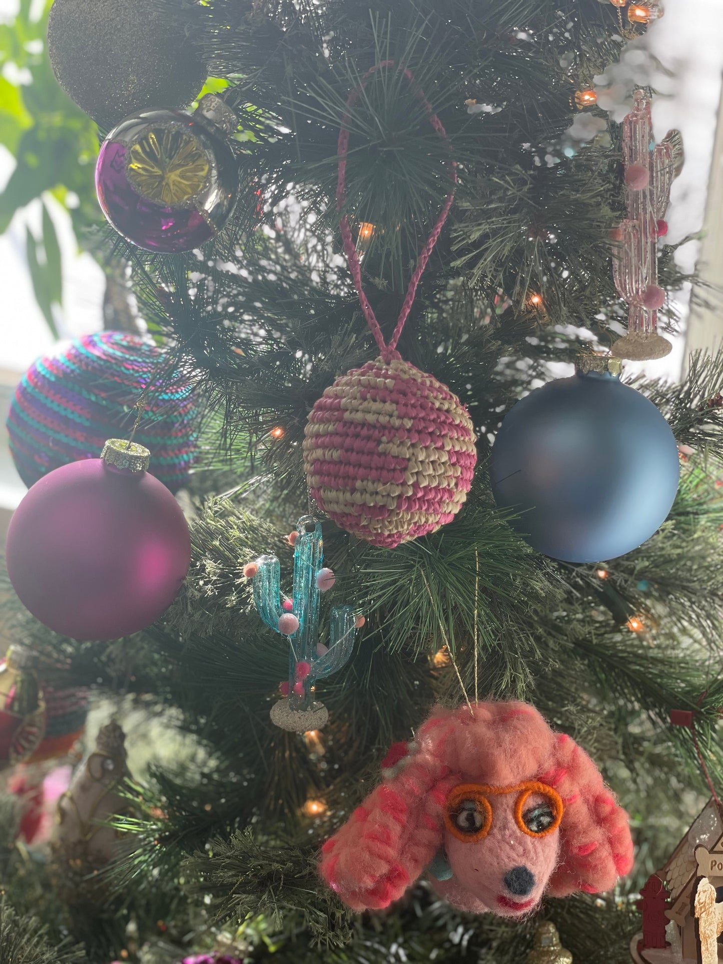 Set of 4 Handmade Raffia Ornaments