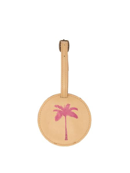 Palm Tree Luggage Tags- Pink Leather luggage tags by payton james