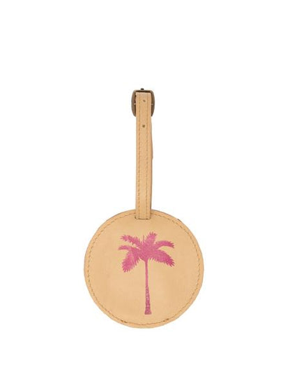 Palm Tree Luggage Tags- Pink Leather luggage tags by payton james