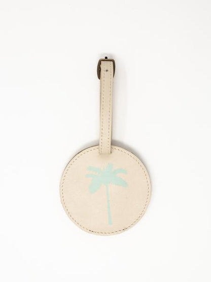 Palm Tree Luggage Tags- Summer white Leather luggage tags by payton james