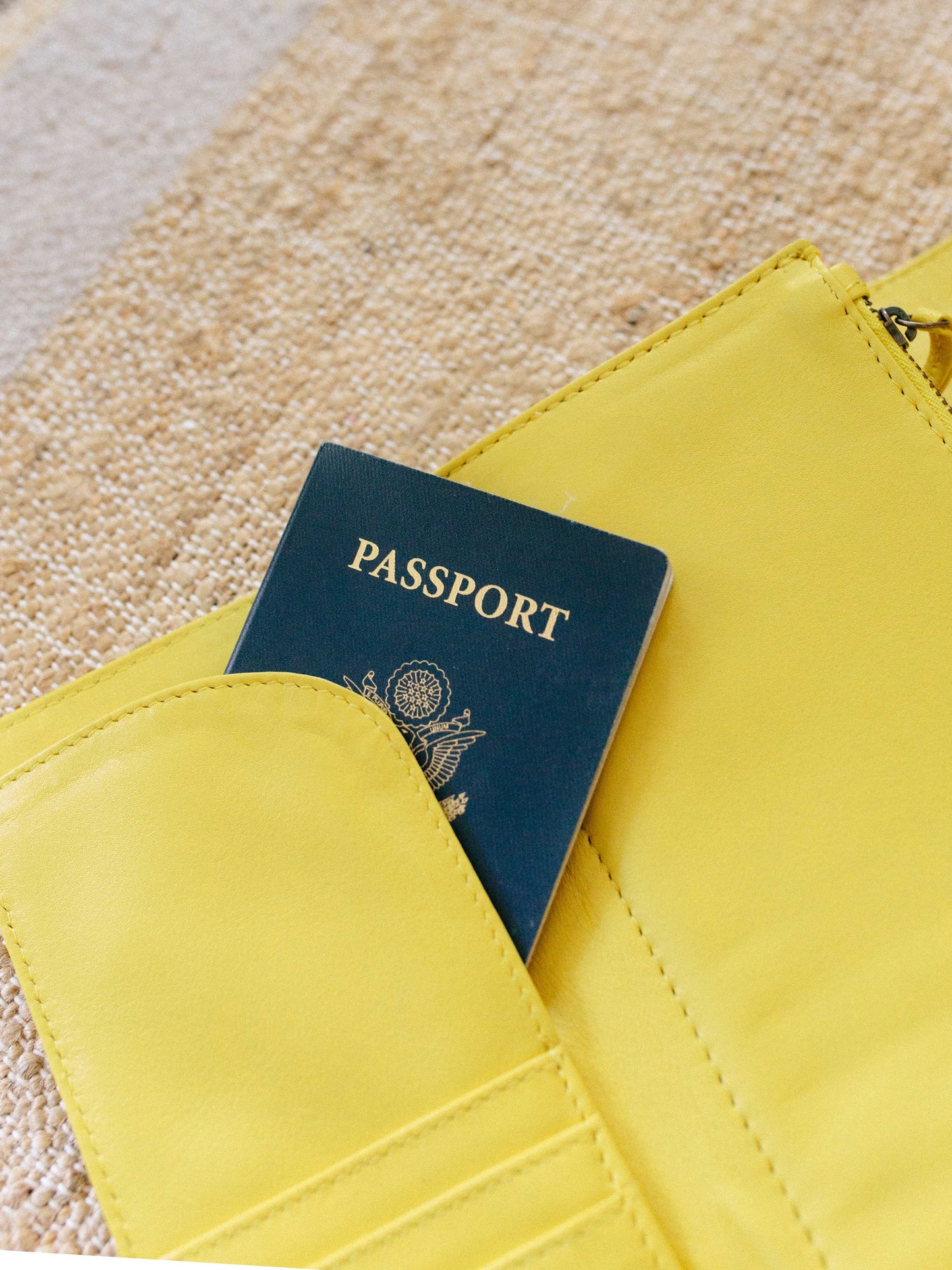 Travel wallet yellow passport wallet payton James