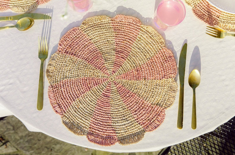 raffia crochet placemat