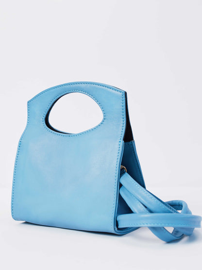 Leather- Crossbody Handbag- Vintage Blue Mini Party Crossbody bag-by-PaytonJames-Nashville-designer.