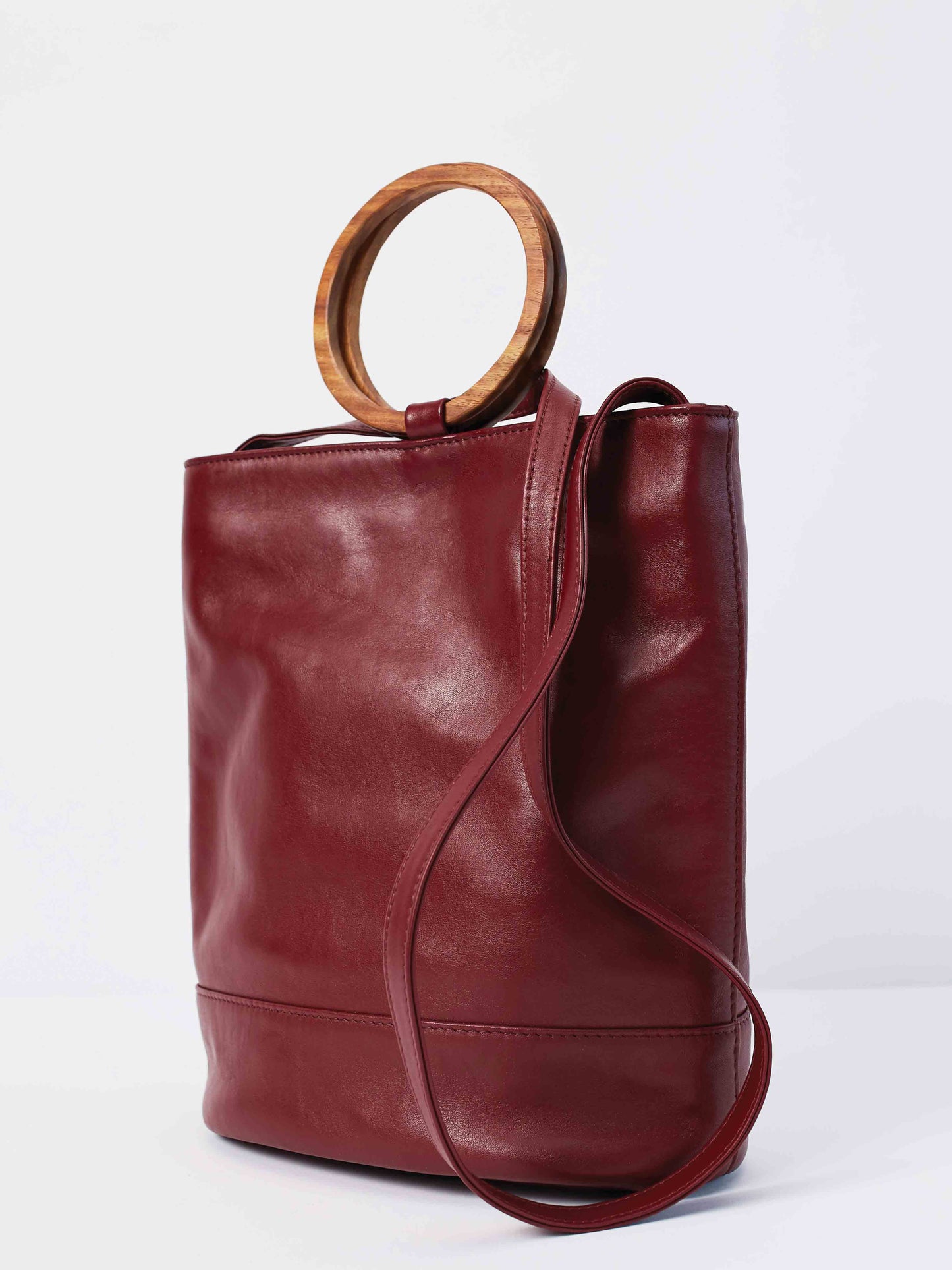  Leather Tote and Crossbody Cabernet Wood Tote by Payton James: Nashville Handbag Designer