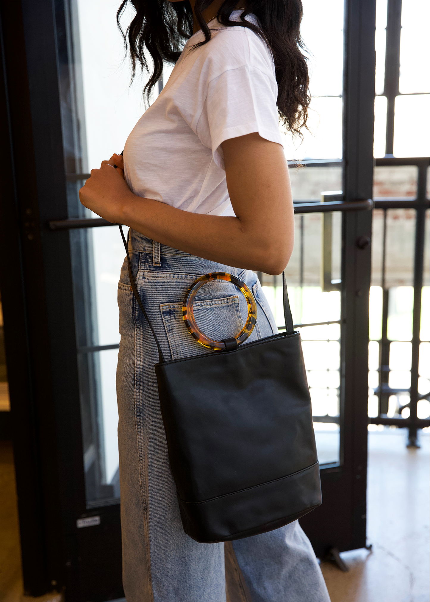 The Dolly Bucket Tote in Black